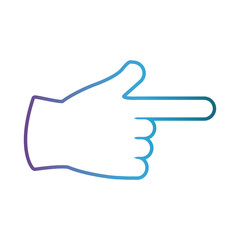 hand pointing icon over white background vector illustration