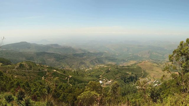 Panorama from Lipton Seat, hill country, travel destination in Sri Lanka 