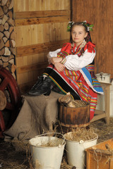 Polish girl in national costume Krakow - obrazy, fototapety, plakaty