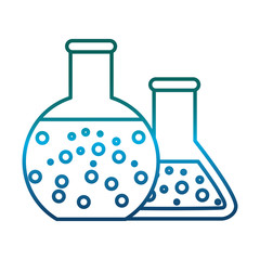 chemical flask icon over white background vector illustration