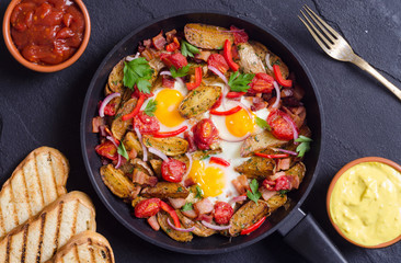Fried egg with bacon