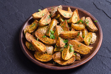 Roasted potato with parsley