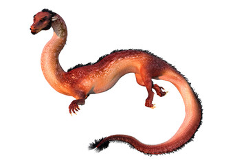 Obraz premium 3D Rendering Eastern Dragon on White