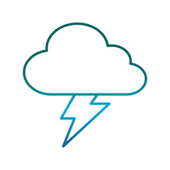 thunder cloud icon over white background vector illustration