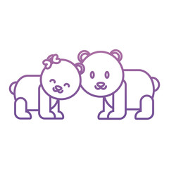 Obraz na płótnie Canvas cute couple of bears icon over white background vector illustration
