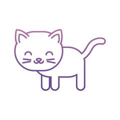 Obraz premium cute cat icon over white background vector illustration