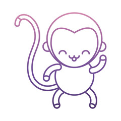 cute monkey icon over white background vector illustration