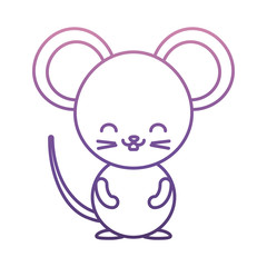 cute mouse icon over white background vector illustration