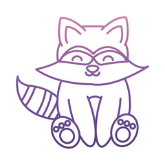 cute raccon icon over white background vector illustration