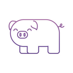 cute pig icon over white background vector illustration