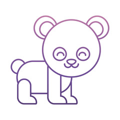 cute panda bear icon over white background vector illustration