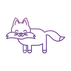 cute fox icon over white background vector illustration