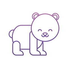 cute bear icon over white background vector illustration
