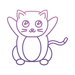 cute cat icon over white background vector illustration