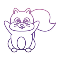 cute squirrel icon over white background vector illustration
