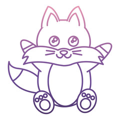 cute fox icon over white background vector illustration