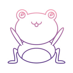 cute frog icon over white background vector illustration