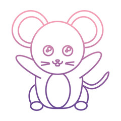 cute mouse icon over white background vector illustration