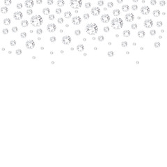 Falling precious gems abstract background. Vector illustration. Shining diamonds isolated on white