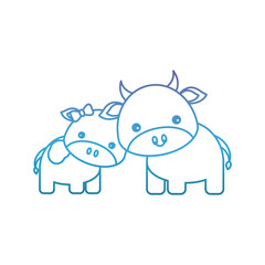 cute cows icon over white background vector illustration