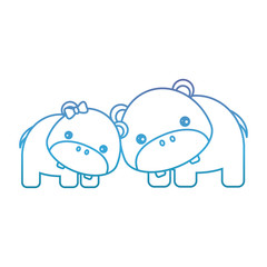 cute  hippopotamus icon over white background vector illustration