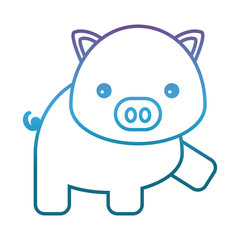 cute pig icon over white background vector illustration
