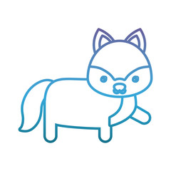 cute fox icon over white background vector illustration