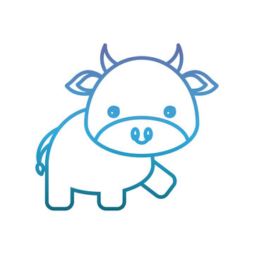 cute cow icon over white background vector illustration