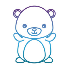 cute bear icon over white background vector illustration