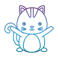 cute cat icon over white background vector illustration