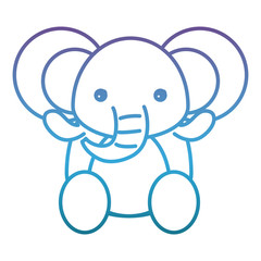 cute elephant icon over white background vector illustration