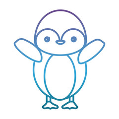cute penguin icon over white background vector illustration