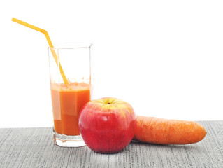 Carrot and apple juice.