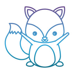 cute fox icon over white background vector illustration