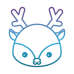 cute deer icon over white background vector illustration