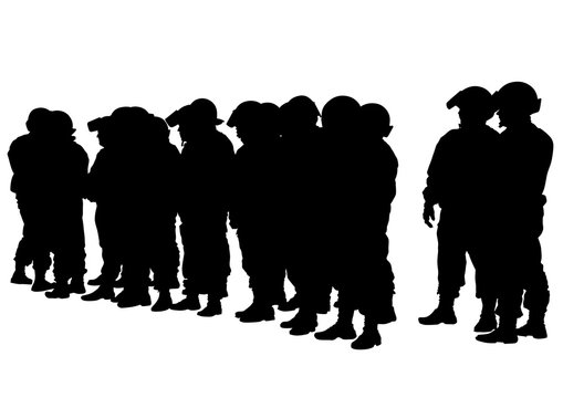 People of special police force on white background