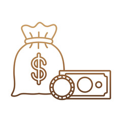 money sack icon over white background vector illustration