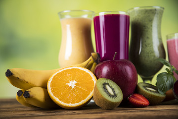 Cocktails with fresh fruits, Vitamin and Fitness 
