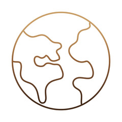 earth planet icon over white background vector illustration