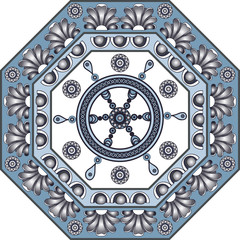 Graphic illustration with ceramic tiles 8