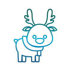 christmas deer icon over white background vector illustration