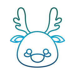 christmas deer icon over white background vector illustration
