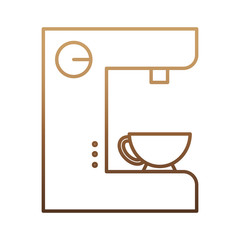 coffee machine and coffee mug icon over white background vector illustration