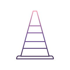 traffic cone icon over white background vector illustration