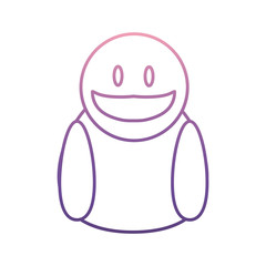 face smiling icon over white background vector illustration