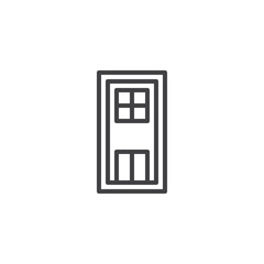 Door line icon, outline vector sign, linear style pictogram isolated on white. Doorway symbol, logo illustration. Editable stroke