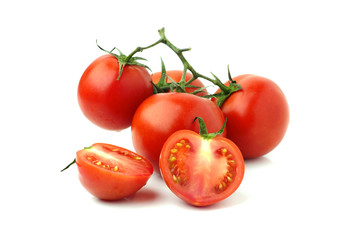 tomatoes on white background