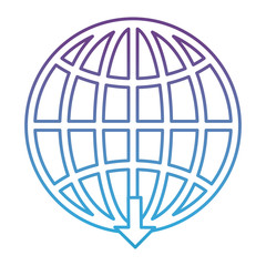 global sphere icon over white background vector illustration