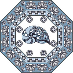 Graphic illustration with ceramic tiles 38