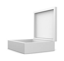 Realistic white box isolated on white background. 3d illustration